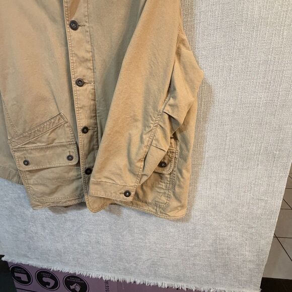 Orvis Jacket Mens XXL Brown Chore Barn Coat Canvas Quilt Lined Corduroy Collar - Picture 6 of 16